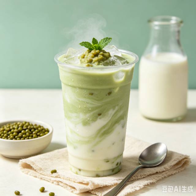 牛奶绿豆沙